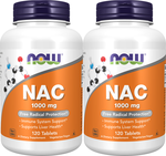 Now Foods NAC N-Acetyl-L-Cysteine 1000 Mg - 240 Tablets (2 x 120 Tablet Bottles)  TWINPACK