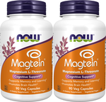 Now Foods Magtein Magnesium L-Threonate - 180 Capsules (2 x 90 Capsule Bottles) TWINPACK
