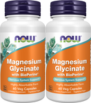 Now Foods Magnesium Glycinate with BioPerine - 120 Capsules (2 x 60 Capsule Bottles) TWINPACK
