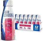 Pure Protein Complete Protein Shake Strawberry Milkshake - 12 Plastic Bottles