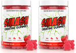Smash Creatine Gummies  Strawberry - 2 x 30 Serving Btls  TWINPACK