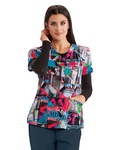 4 Pocket Printed V-Neck Top - Barco One