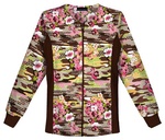 Cherokee 2315C Zip Front Knit Panel Warm-Up Jacket