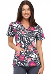 Cherokee Flexibles V-Neck Knit Panel Top 1745V