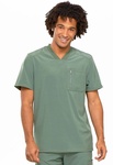 Cherokee Infinity Men's Abstract Print V-Neck Scrub Top-CK902