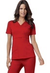 Cherokee Luxe Women's Empire Waist Mock Wrap Solid Scrub Top 1841