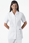 Cherokee Women's Button Up Collared White Scrub Top 2880