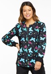 Cherokee Women's Zip Up Knit Panel Warm-Up Scrub Jacket-CK307