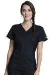 Cherokee Workwear WW2875 V-Neck Knit Panel Top