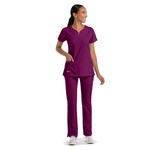 Grey's Anatomy 2 Pocket Notch Neck Yoke Top