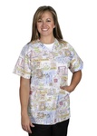 Medline Angelstat Bunnies N Bears V-neck Two Pocket Scrub Top