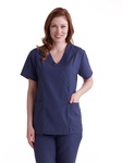 PerforMAX Mock Wrap Tunic Scrub Top with 2 Pockets