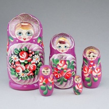 5&#x20;Piece&#x20;Wooden&#x20;Nesting&#x20;Doll,&#x20;Colorful&#x20;with&#x20;Glitter&#x20;7&quot;