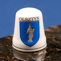 Ceramic&#x20;Thimble&#x20;-&#x20;Olsztyn&#x20;City&#x20;Crest
