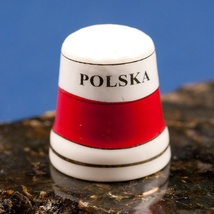 Ceramic&#x20;Thimble&#x20;-&#x20;POLSKA&#x20;Flag
