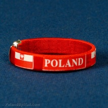 Cuff&#x20;Bangle&#x20;Bracelet&#x20;-&#x20;POLAND&#x20;and&#x20;Flag,&#x20;Red