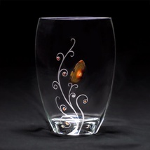 Glass&#x20;Vase&#x20;-&#x20;Agate&#x20;&amp;&#x20;Carnelian&#x20;Stone&#x20;Series,&#x20;12&#x20;inches&#x20;Tall