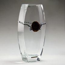 Glass&#x20;Vase&#x20;-&#x20;Agate&#x20;&amp;&#x20;Oxide&#x20;Stone&#x20;Series,&#x20;12&#x20;inches&#x20;Tall