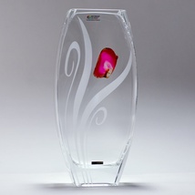 Glass&#x20;Vase&#x20;-&#x20;Agate&#x20;Stone&#x20;Series,&#x20;Tulip&#x20;Flower&#x20;12&#x20;inches&#x20;Tall