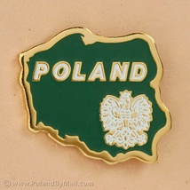 Lapel&#x20;Pin&#x20;-&#x20;Poland&#x20;Map,&#x20;Green