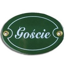 Metal&#x20;Sign&#x20;-&#x20;Goscie&#x20;&#x28;Guests&#x29;&#x20;Green,&#x20;Set&#x20;of&#x20;2
