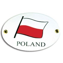 Metal&#x20;Sign&#x20;-&#x20;Oval,&#x20;POLAND&#x20;Flag