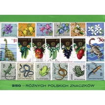 Polish&#x20;Collectible&#x20;Postmarked&#x20;Stamp&#x20;Sets&#x20;-&#x20;250&#x20;Mixed&#x20;Poland