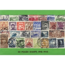 Polish&#x20;Collectible&#x20;Postmarked&#x20;Stamp&#x20;Sets&#x20;-&#x20;50&#x20;from&#x20;1918-1945