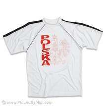 POLSKA&#x20;Eagle&#x20;Soccer&#x20;Athletic&#x20;T-Shirt&#x20;-&#x20;White&#x20;Background