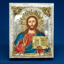 Silver&#x20;Plated&#x20;Icon&#x20;-&#x20;Christ&#x20;Pantocrator