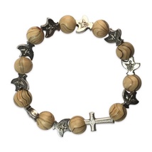 Wood&#x20;and&#x20;Metal&#x20;Rosary&#x20;Bracelet