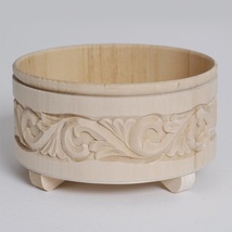 Wooden&#x20;Bowl&#x20;-&#x20;Foliage&#x20;Themed&#x20;Hand&#x20;Carvings,&#x20;6&quot;&#x20;W