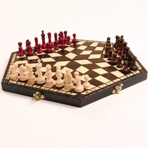 Wooden&#x20;Chess&#x20;Set&#x20;-&#x20;For&#x20;Three&#x20;Players,&#x20;Small&#x20;Size&#x20;12&#x20;inches