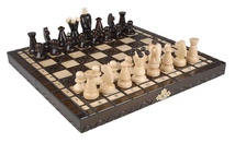 Wooden&#x20;Chess&#x20;Set&#x20;-&#x20;King&#x20;Style&#x20;with&#x20;Wood&#x20;Carvings,&#x20;11x&#x20;11in