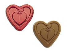 Engraved Chocolate Hearts in Foil