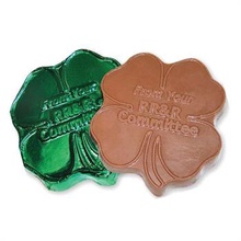 Engraved Shamrock Shape Chocolate in Green Foil
