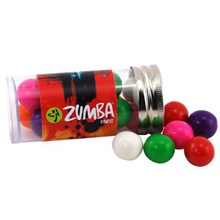 Gumballs in Plastic Tube