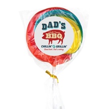 Large Rainbow Lollipop with Full Color Custom Label