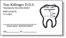 Appointment Card & Sticker for Dentists