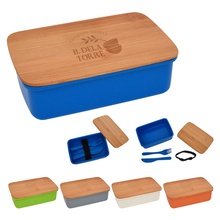 Customized Wheat Lunch Set with Bamboo Lid