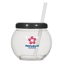 Imprinted Fish Bowl Cup With Straw