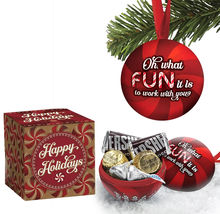 Oh, What Fun It Is to Work With You Metal Ornament with Hershey's® Miniatures Chocolates in Holiday Gift Box