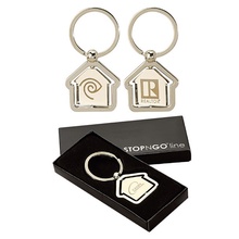 Engraved House Shape Spinning Keyrings