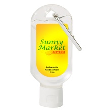 Imprinted 1 oz. Hand Sanitizer with Carabiner Clip