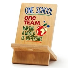 One School, One Team Bamboo Phone & Tablet Holder