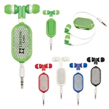 Retractable Reflective Promotional Ear Buds