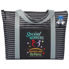Social Workers Striped Tote Bag Gift