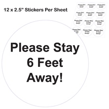 Please Stay 6 Feet Away Stickers