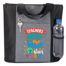 Teachers Make The World A Better Place Heathered Tote Bag