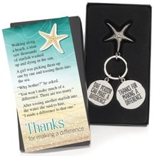 Thanks For Making A Difference Starfish Key Tag